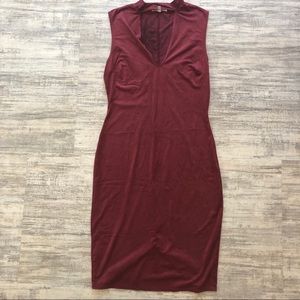 Suede body con dress medium